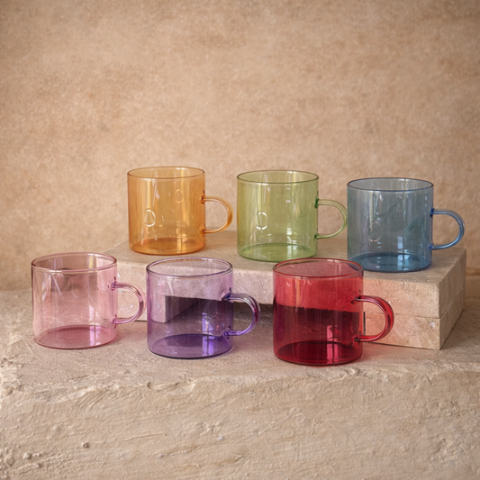 Tully Renkli Borosilikat Cam Espresso Kupa Seti 140 ml KOD:129