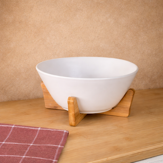 Tully Bambu Standlı Porselen Salata Kase KOD:29