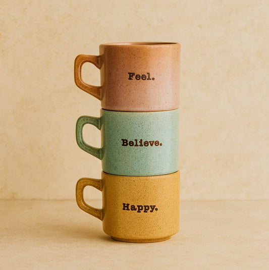 Coffee Renkli 3 Lü Kupa Seti