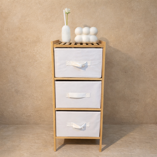 LZR Bambu Bez Çekmeceli Dolap KOD: 8022