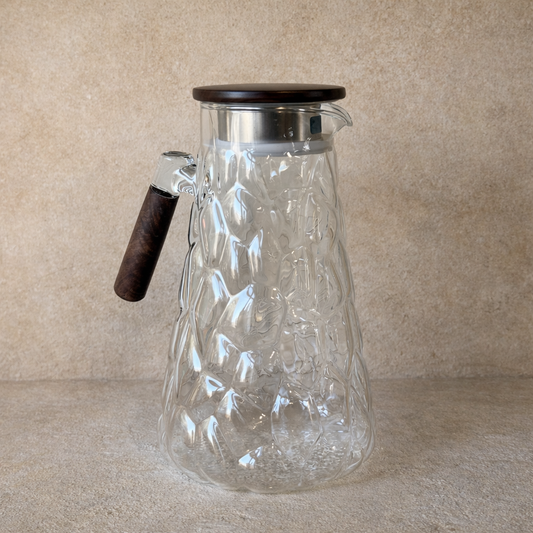 Violet Akasya Kapaklı Borosilikat Cam Sürahi 1800 ml KOD:6504