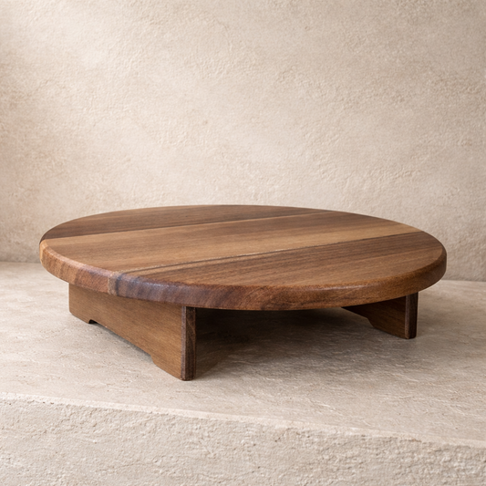 Millany Akasya Ağacı Ayaklı Yuvarlak Sunumluk-Stand KOD:153