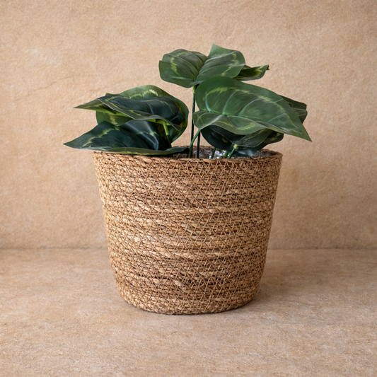 Savelly Hasır Saksı Sepet Poşetli  Naturel KOD:16709