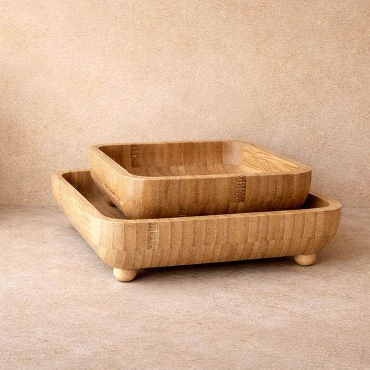 Milarlly Bambu Top Ayaklı Kare İki Boy Sunumluk KOD:173-174