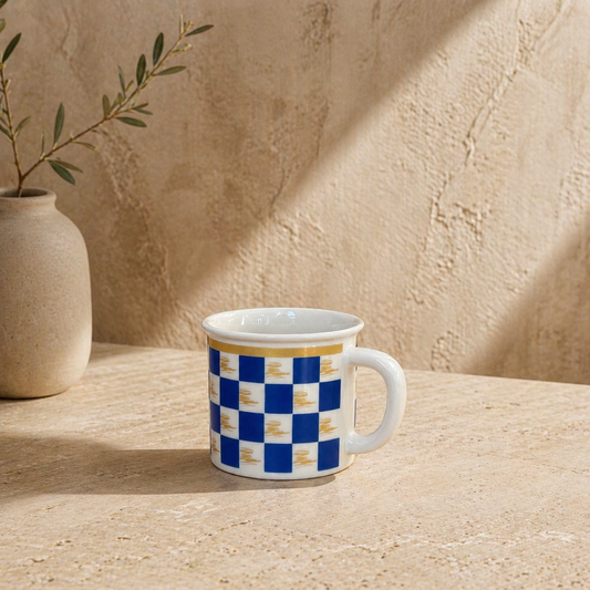 Pashally Dama Model Porselen Kupa Mavi KOD:1015