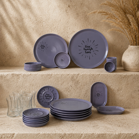 Pashally 28 Parça Porselen Kahvaltı Takımı Mor