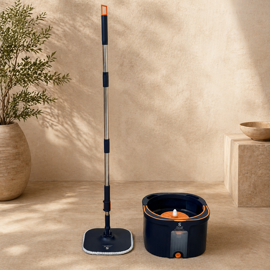 S still Temiz Su ile Kirli Suyu Ayıran Otomatik Temizlik Mop Seti Lacivert