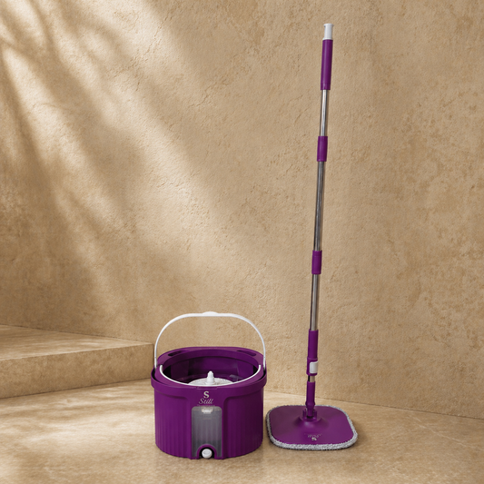 S still Temiz Su ile Kirli Suyu Ayıran Otomatik Temizlik Mop Seti Mor