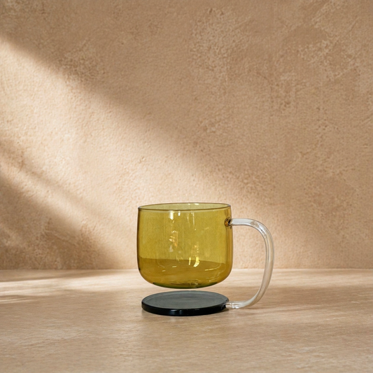 Mitally Lüks Borosilikat Cam Kupa Gold 350 ml KOD:032