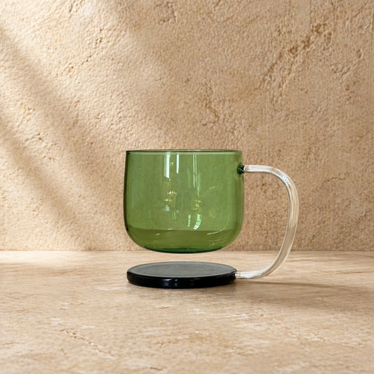 Mitally Lüks Borosilikat Cam Kupa Yeşil 350 ml KOD:032