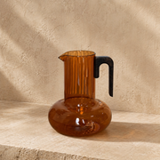 Mitally Lüks Borosilikat Cam Sürahi Akasya Ağacı Kulplu Amber 1200 ml KOD:012