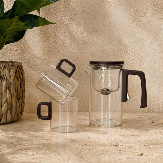 Mitally Lüks Borosilikat Cam 3 Parça Demlik Seti 750 ml KOD:033