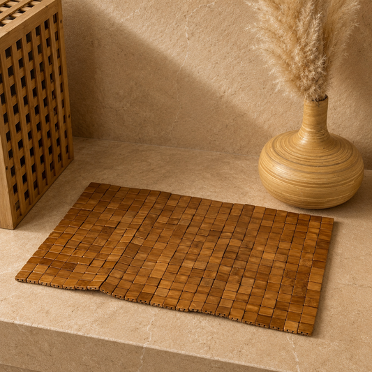 Maperlla Bambu Banyo Paspas Kaydırmaz Taban 60x41 cm KOD:110036