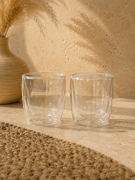 Pero Double Wall Borosilikat Çift Cidarlı İkili Kulplu Kupa Seti 350 ml KOD:15182