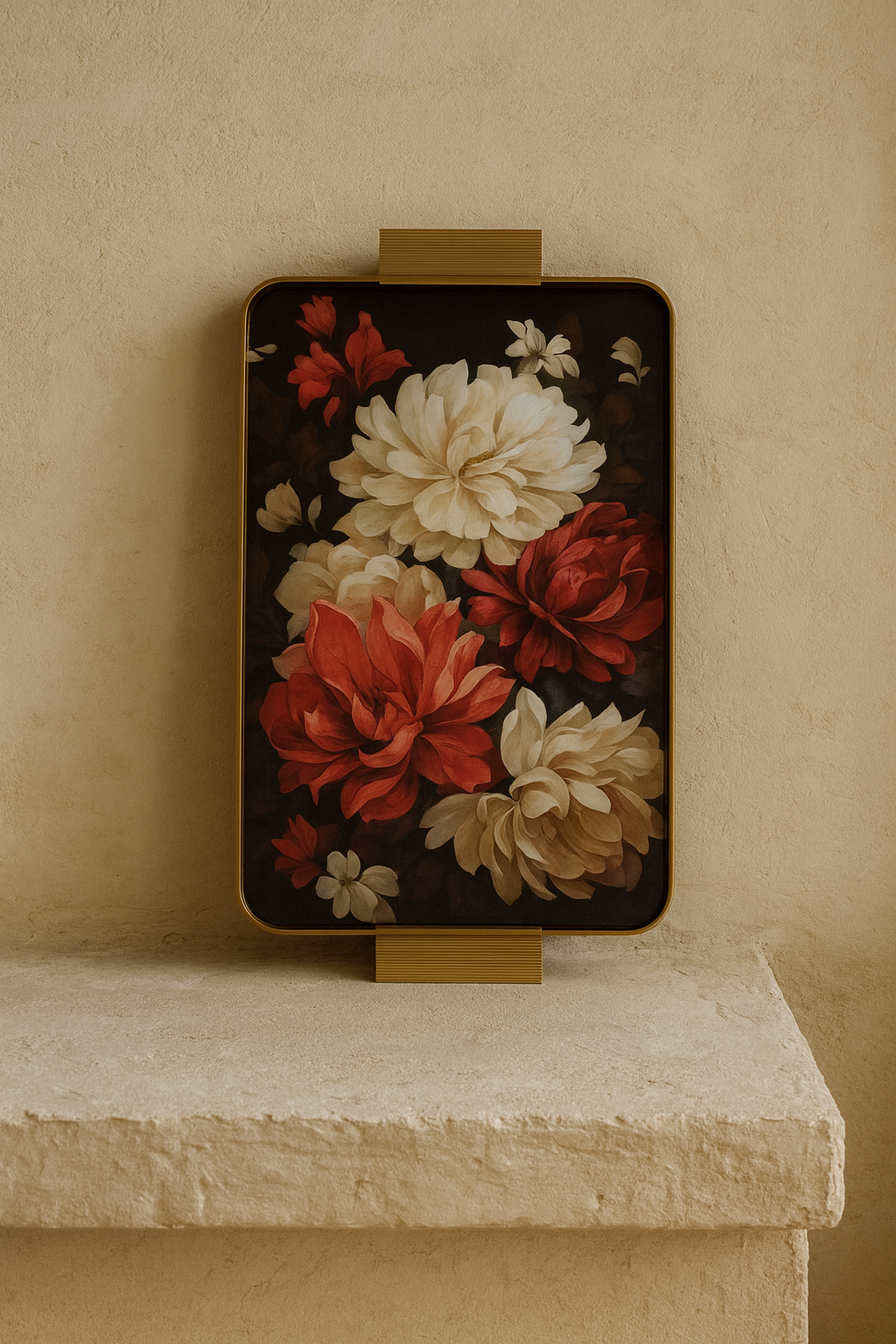 Arow  Gold Desenli Cam Tepsi KOD:1204