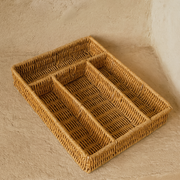 Com Rattan Bölmeli Kaşıklık Naturel KOD:355