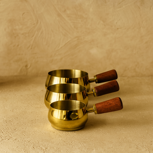 Como Çelik 3 Boy Mini Sosluk Ahşap Tutmalı 180 ml, 120 ml, 60 ml Gold KOD:5409-11-10