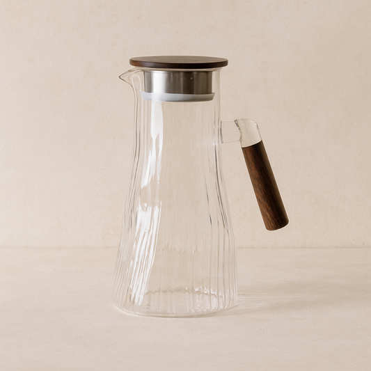 Arow Mild Borosilikat Cam Sürahi Akasya Kapaklı 1800 ml KOD:6507