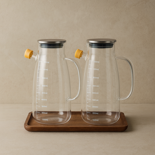 Arow Mary Akasya Standlı İkili Yağdanlık Seti 1 Litre KOD:6816