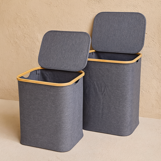 Lalezar İki Boy Katlanır Kirli Çamaşır Sepeti Set Gri KOD:8013-14