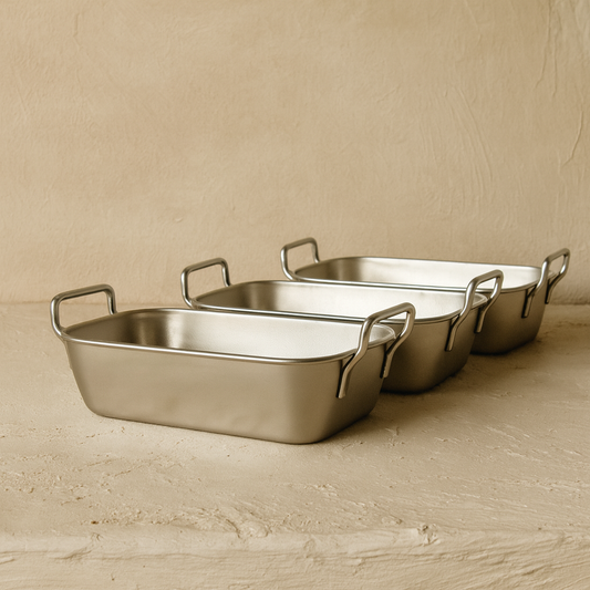 Vadi Metal Dikdörtgen Tutmalı Gümüş Kase Seti 3 Adet KOD:8805