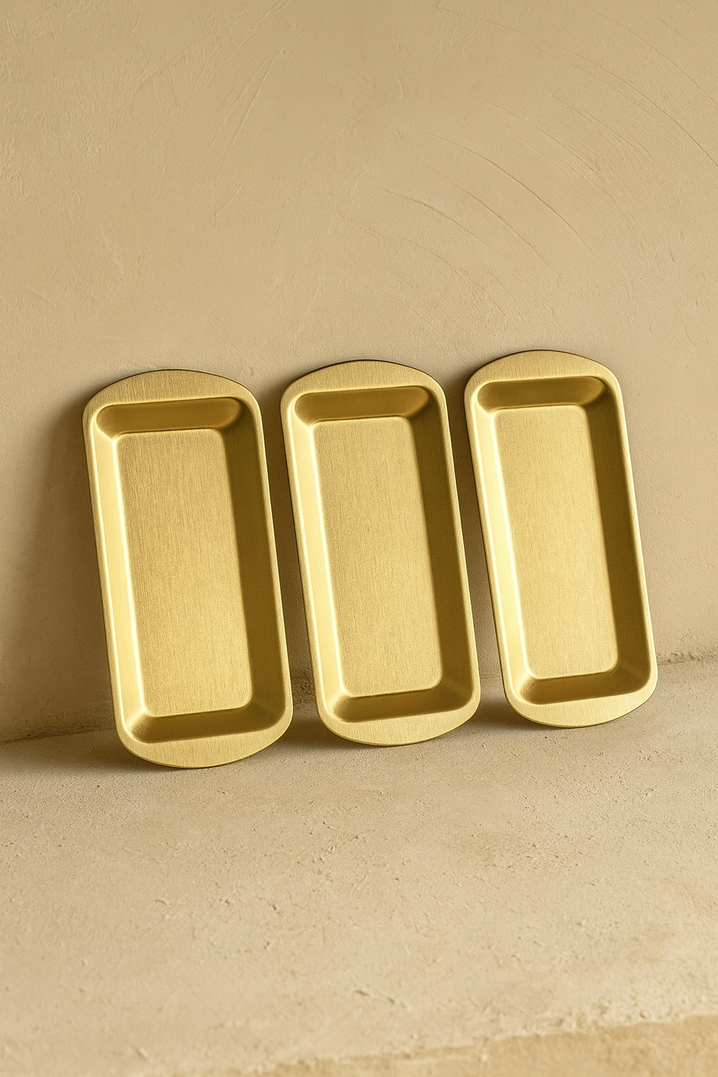 Vadi Dikdörtgen Gold Sunumluk Kahvaltılık 3 Parça KOD:8806