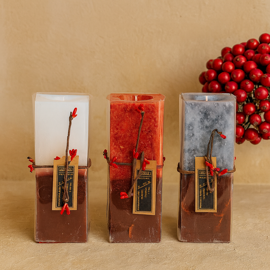 Tutku Çiftrenk Kare Mum Kokulu 3 Lü Set