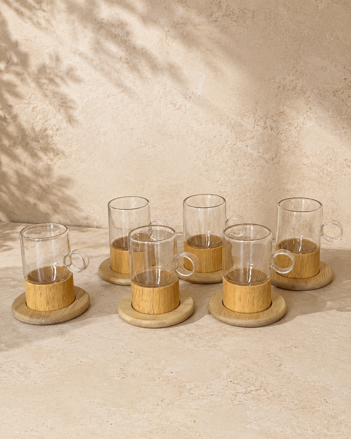 Miter Bambu Altlığı Çay Seti 6 Kişilik KOD:94