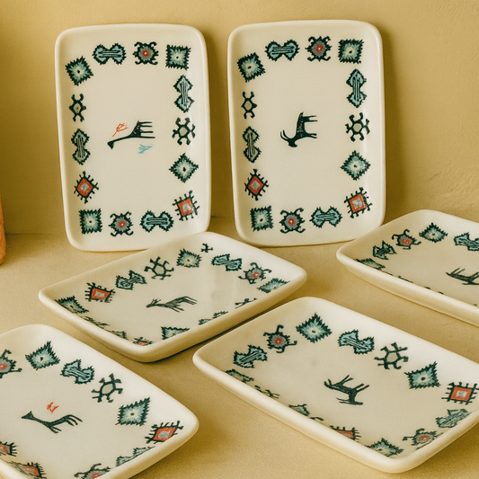 Hitit 6 Parça Porselen Kayık Tabak Seti KOD:1226