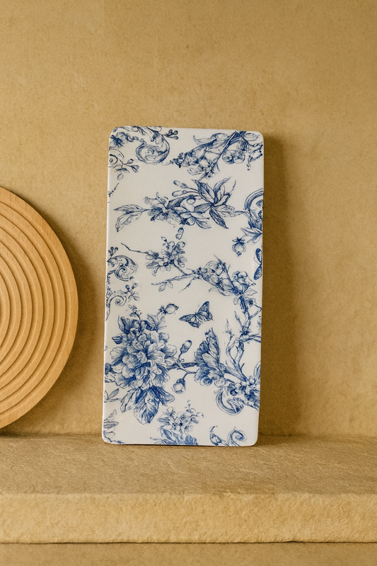 Selin Dikdörtgen Sunumluk Mavi Desenli Büyük Boy KOD:HSL-14