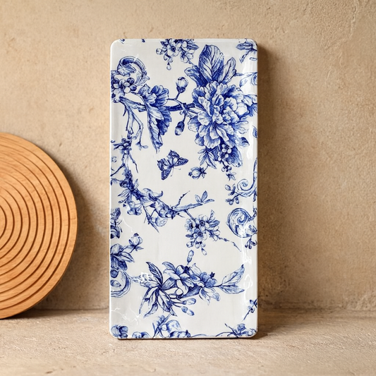 Selin Dikdörtgen Sunumluk Mavi Desenli Büyük Boy KOD:HSL-14