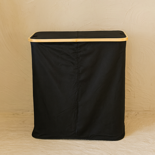 Lalezar Büyük Boy İki Bölmeli Katlanır Kirli Çamaşır Sepeti Set Siyah KOD:8012