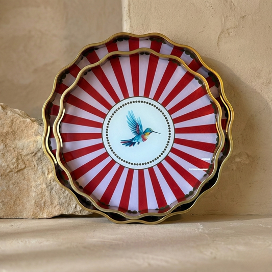 Pasha İki Boy İkili Tepsi Seti KOD:1061 Kırmızı