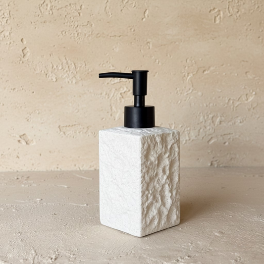 Mermer Desenli Porselen Sıvı Sabunluk Krem KOD:1463