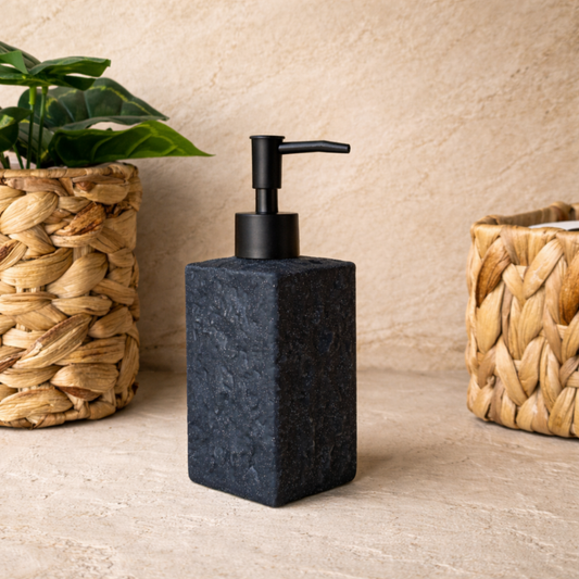 Mermer Desenli Porselen Sıvı Sabunluk Siyah KOD:1463