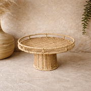 Rattan Ayaklı Yuvarlak Meyvelik Sunumluk Naturel