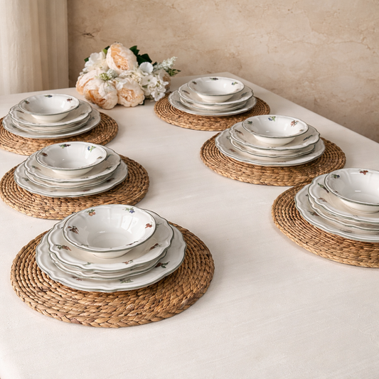 Porser 24 Parça Porselen Yemek Takımı 6 Kişilik KOD:VİNTAGE ROSE-30312