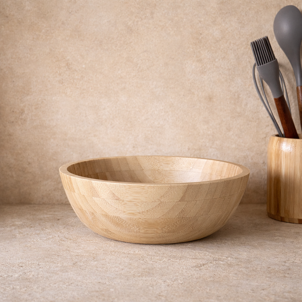 Bambu Büyük Boy Salata Kasesi Karıştırma Kabı  25 cm KOD:41211