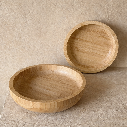 Tutku Bambu Yuvarlak İki Boy Sunumluk 18 cm, 22 cm KOD:41203-02