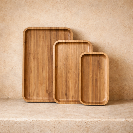 Maperally Bambu 3 Parça Dikdörtgen Sunum Seti KOD:110058-59-60