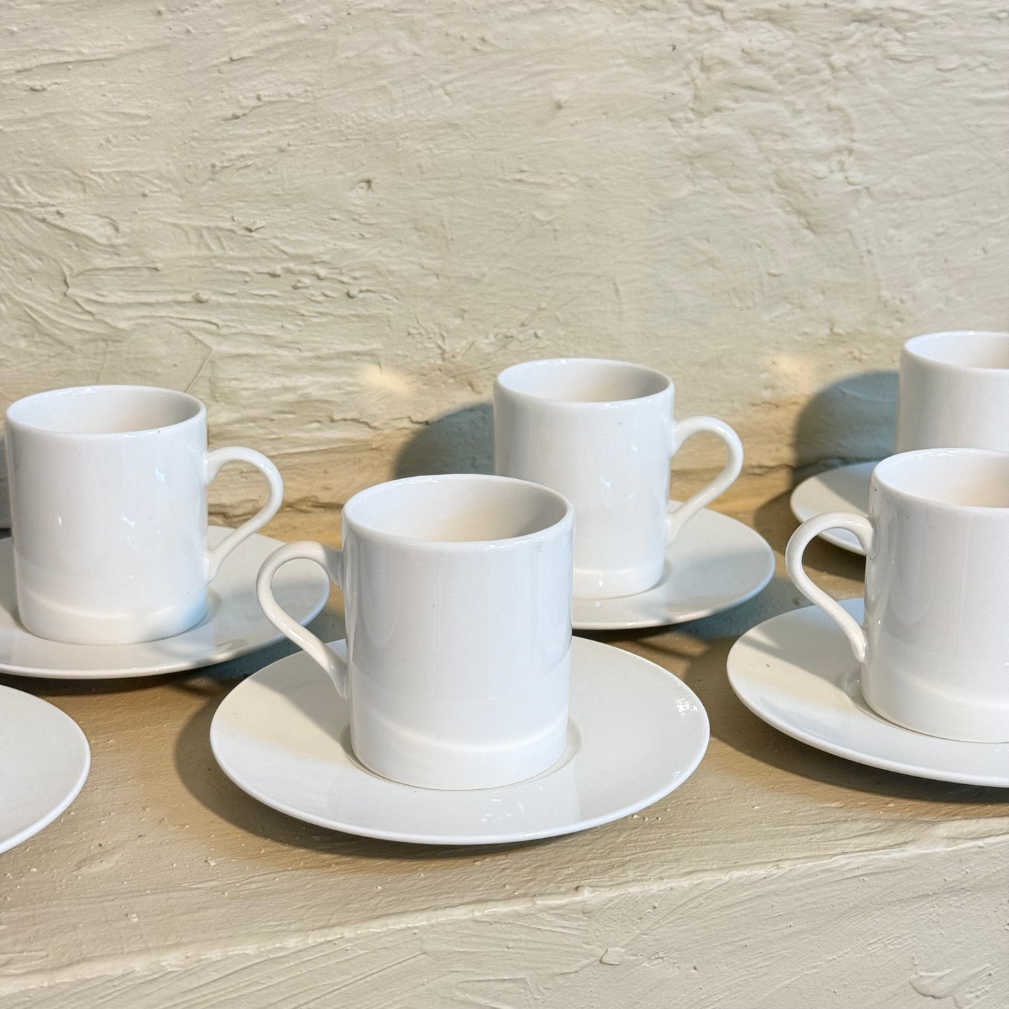 Porline Porselen Kahve Fincan Seti 6 Kişilik Beyaz