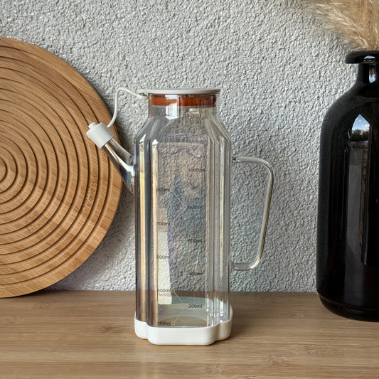 Mila Fluid Borosilikat Cam Yağdanlık Krem 1 Litre KOD.6512