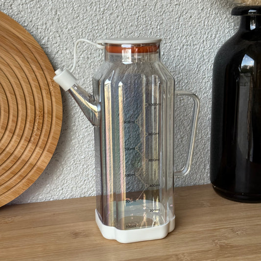 Mila Fluid Borosilikat Cam Yağdanlık Krem 1 Litre KOD.6512