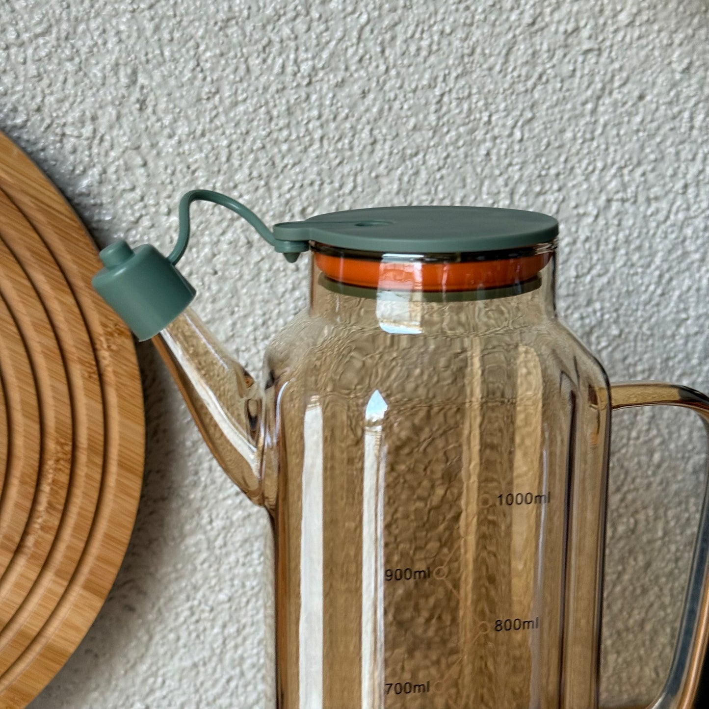 Mila Fluid Borosilikat Cam Yağdanlık Yeşil-Gold 1 Litre KOD.6513