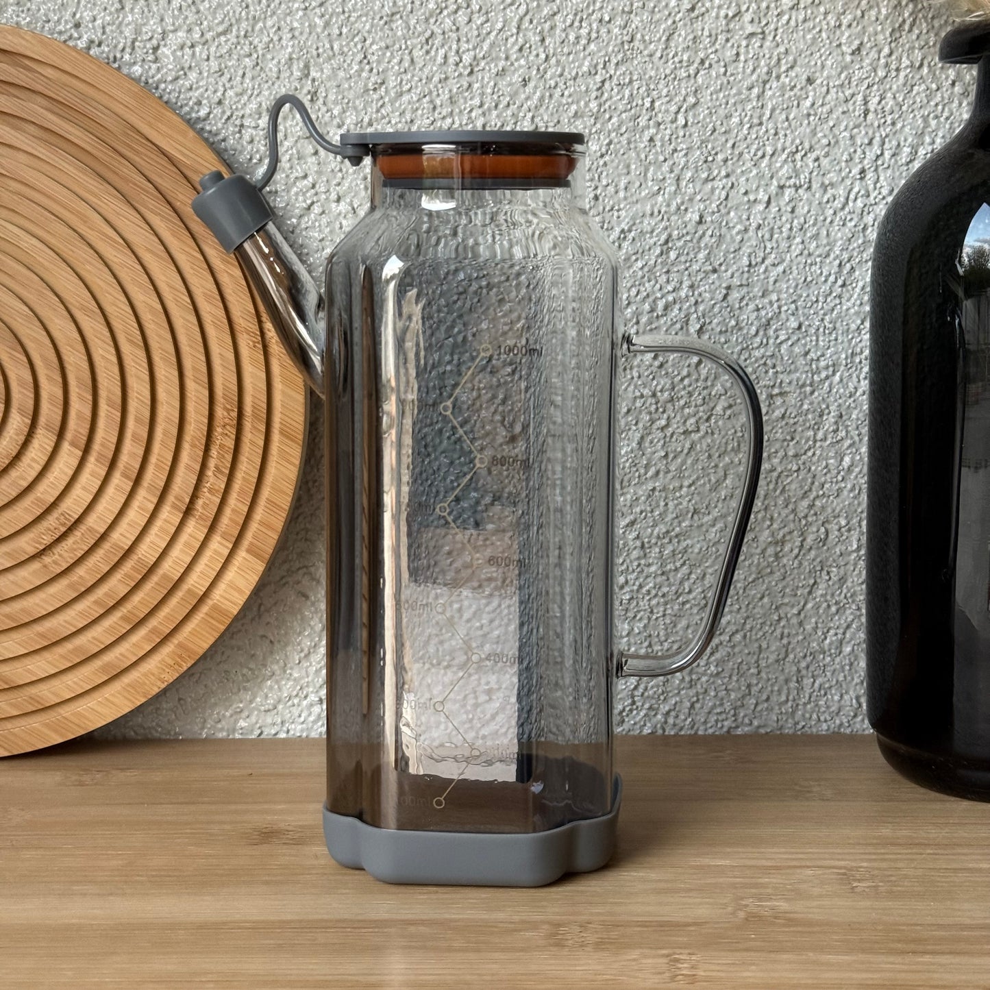 Mila Fluid Borosilikat Cam Yağdanlık Füme 1 Litre KOD.6511