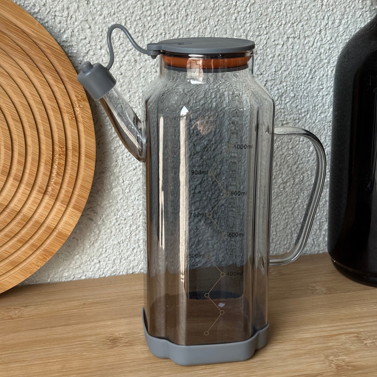 Mila Fluid Borosilikat Cam Yağdanlık Füme 1 Litre KOD.6511