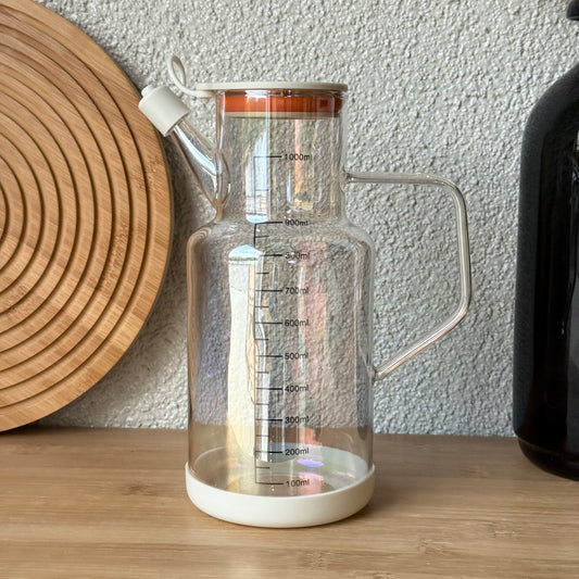 Oreon Soft Borosilikat Cam Yağdanlık Krem 1 Litre KOD.6515