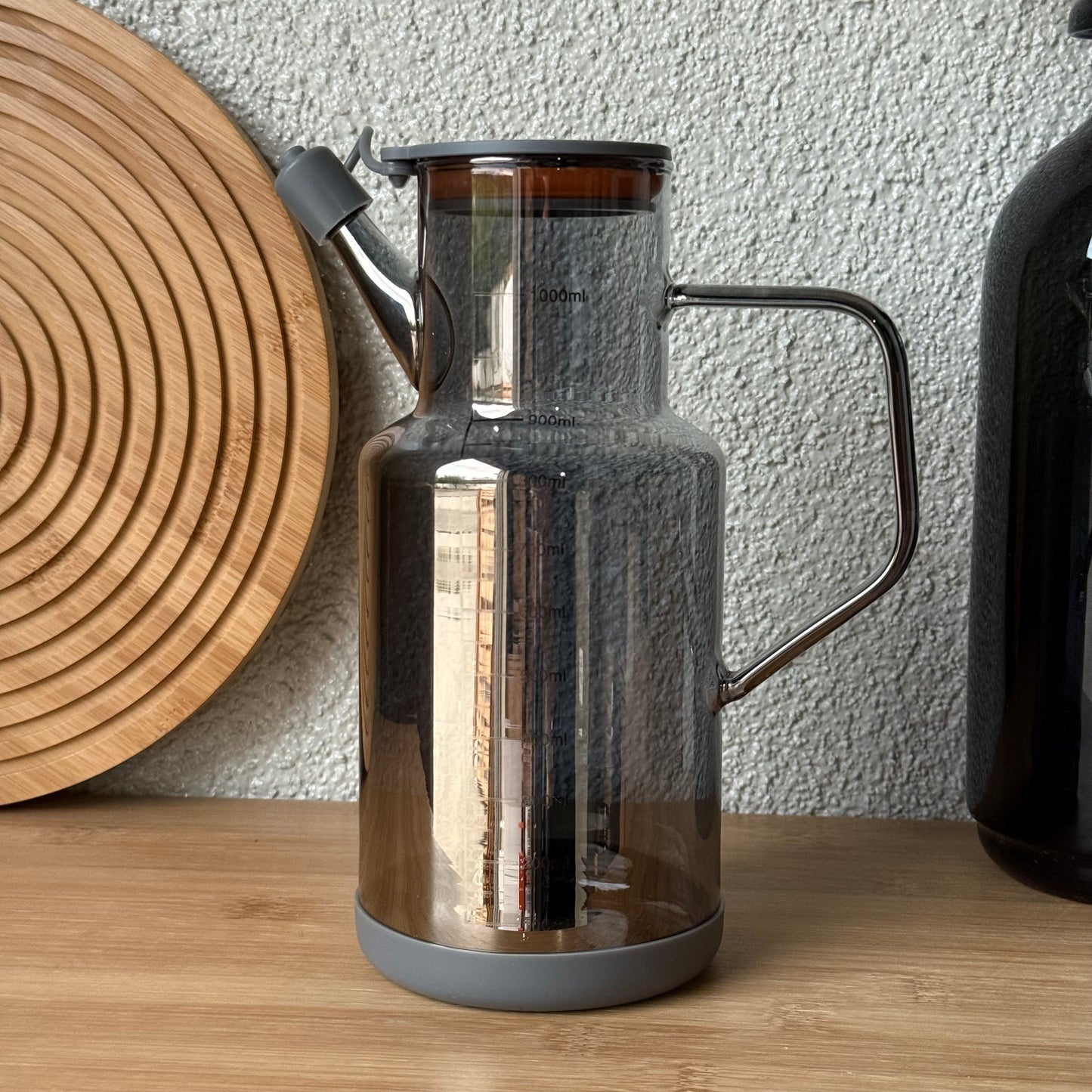 Oreon Soft Borosilikat Cam Yağdanlık Füme 1 Litre KOD.6514