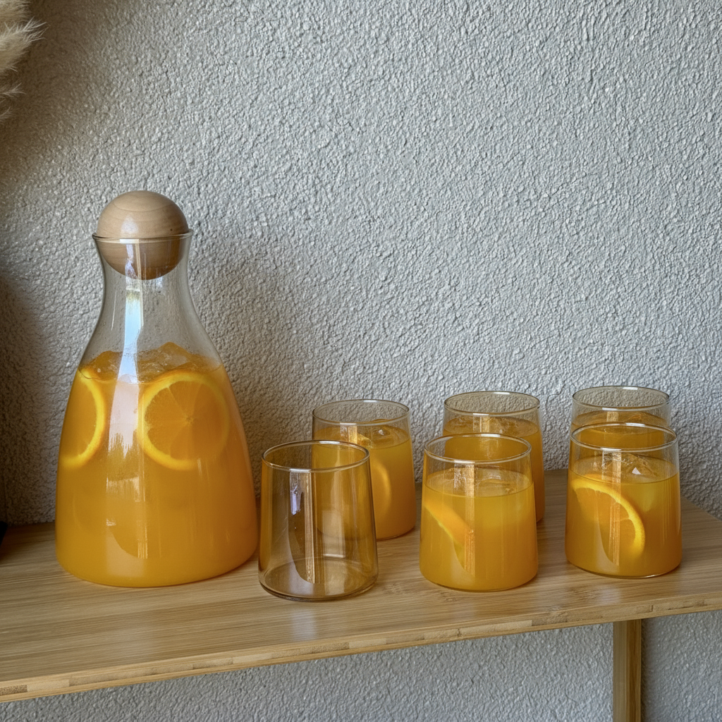 Delisoga Gold Sürahi Set - Portakal Suyu