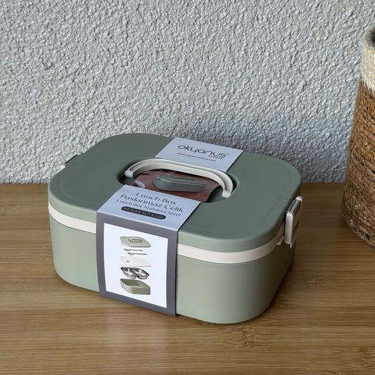 Okyanus Lunch Box Paslanmaz Çelik Yeşil 19,5x14,3x7,4 CM